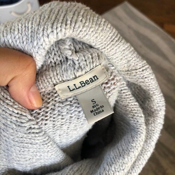 L.L. BEAN | Women's Small Gray Nordic Fair Isle Turtleneck Sweater Chunky Knit - Picture 3 of 8